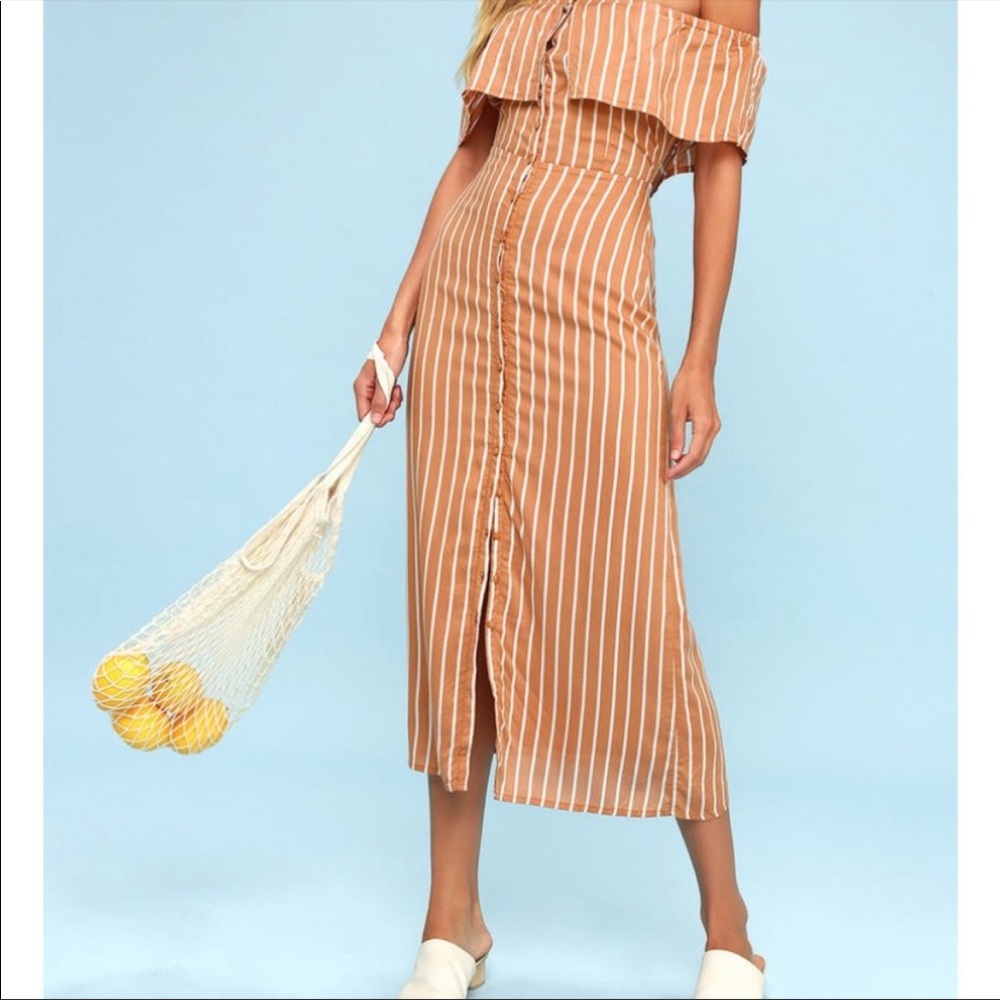 Amuse Society button up off the shoulder dress
